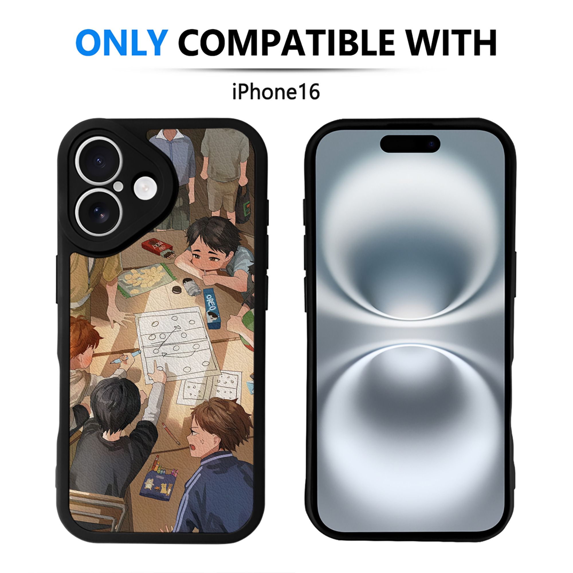 （画像用） ハイキュー!! Haikyu!! 【iPhone 16シリーズ対応】シリコンスマホケース（レザー調） 材質：シリコン